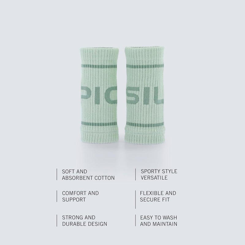 PICSIL - Cotton Sports Wristbands | Absorbent and Breathable | Ideal for Gym, Cross Training, Running and Tennis | Use with Grips | Unisex Design | - Image 3